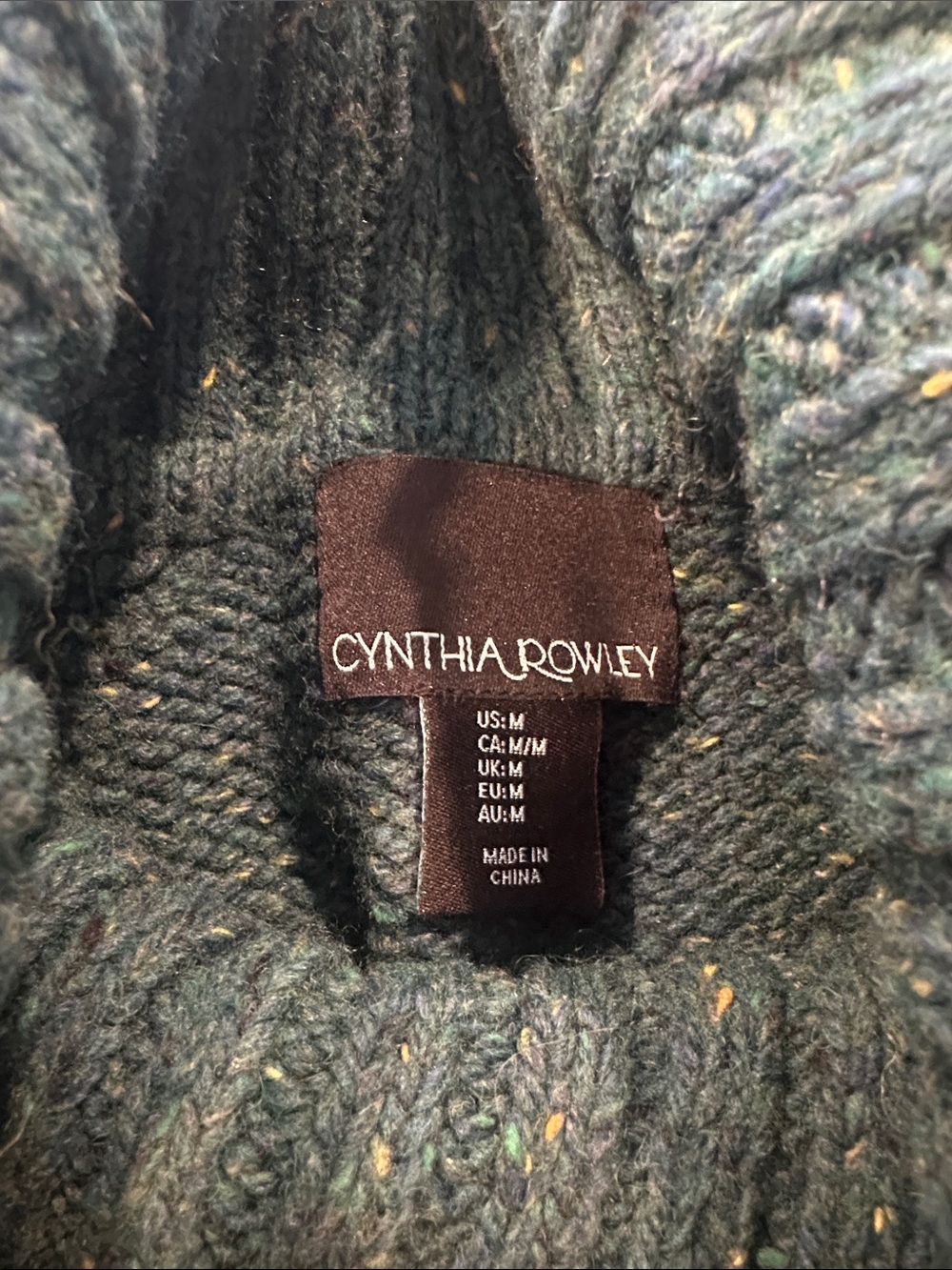 Cynthia Rowley Dark Green Flecked Knit Pullover - Picture 2 of 2